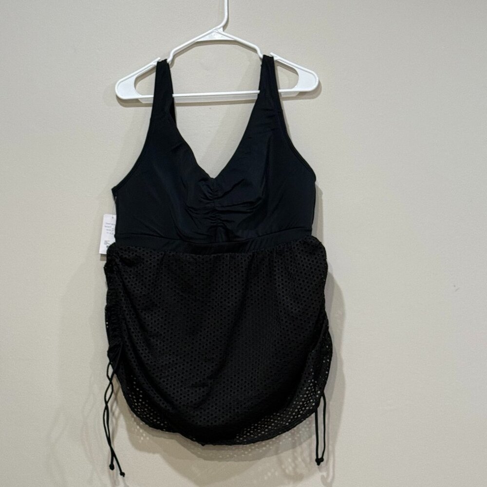 Size 18 Lane Bryant Swim Black Bathing Suit (One-Piece) with Skirt - NWT